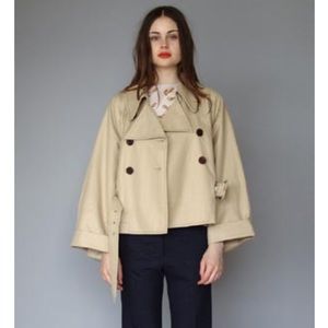 Karen Walker Cropped Trench Coat Jacket with Belt
